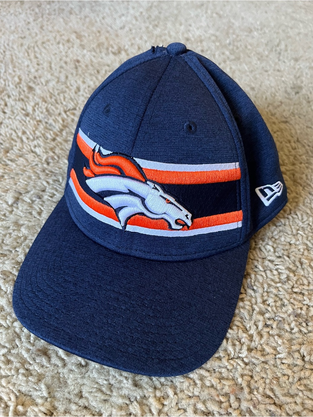 New Era Denver Broncos Navy Orange Logo Fitted Cap